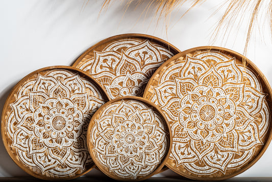 Bamboo tray with mandala