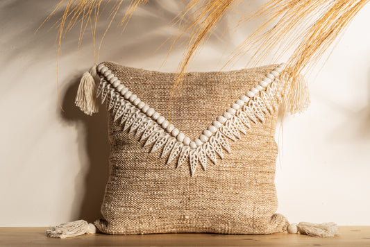 Cushion cover in natural linen and cotton