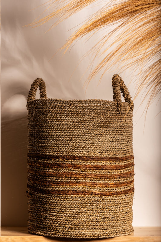 Seaweed and banana woven basket
