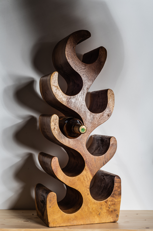 Solid wood bottle holder