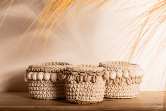 Cotton and shell basket 