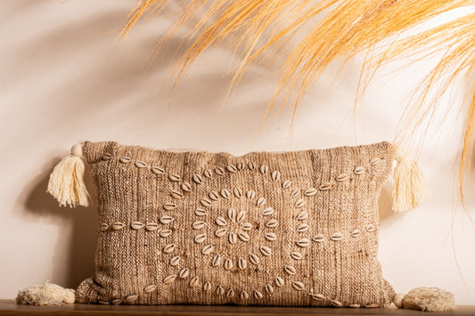 Cushion cover in natural linen and cotton