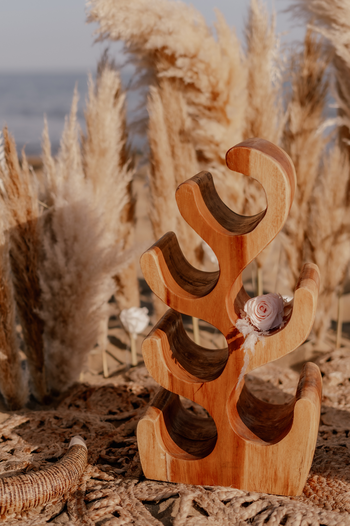 Solid wood bottle holder