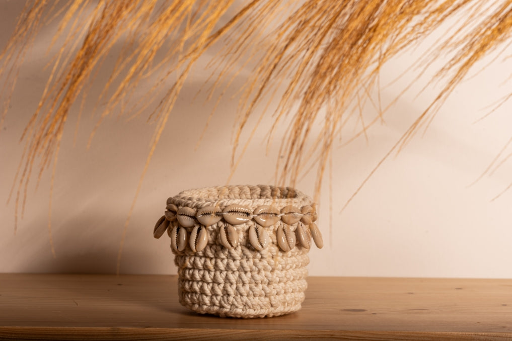 Cotton and shell basket 